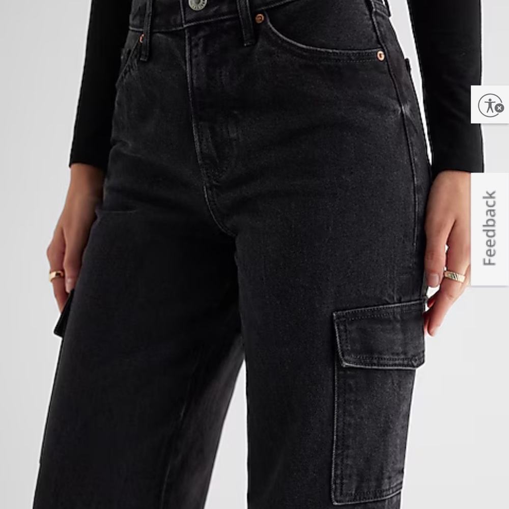 Express Women's Black Straight Leg Jeans